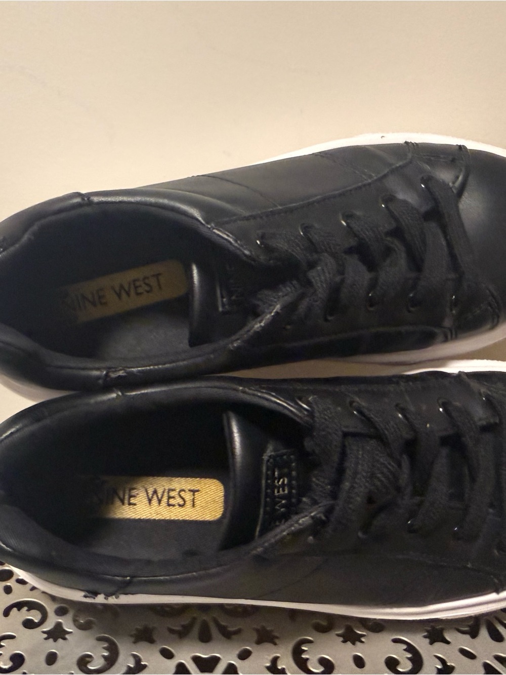 Nine West Black Textile Lace-Up Sneakers